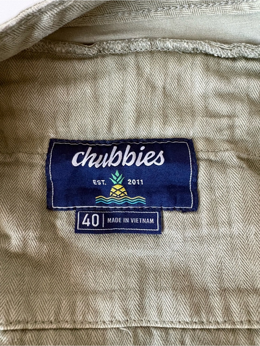 Chubbies Chino Shorts Men’s 40x5.5 Regular Fit 6 Pockets Light Sage Green